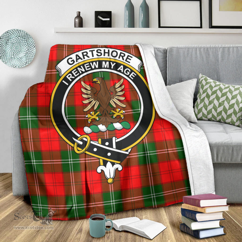 Scottish Gartshore Clan Tartan Blanket with Family Crest Tartan Plaid Sherpa Blanket Scottish Plaid Tartan Plaid - ScotsTee - scotstee.com