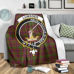 Scottish Lumsden Clan Tartan Blanket with Family Crest Tartan Plaid Sherpa Blanket Scottish Plaid Tartan Plaid - ScotsTee - scotstee.com