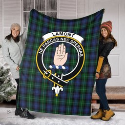 Scottish Lamont #2 Clan Tartan Blanket with Family Crest Tartan Plaid Sherpa Blanket Scottish Plaid Tartan Plaid - ScotsTee - scotstee.com