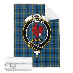 Scottish Laing Clan Tartan Blanket with Family Crest Tartan Plaid Sherpa Blanket Scottish Plaid Tartan Plaid - ScotsTee - scotstee.com