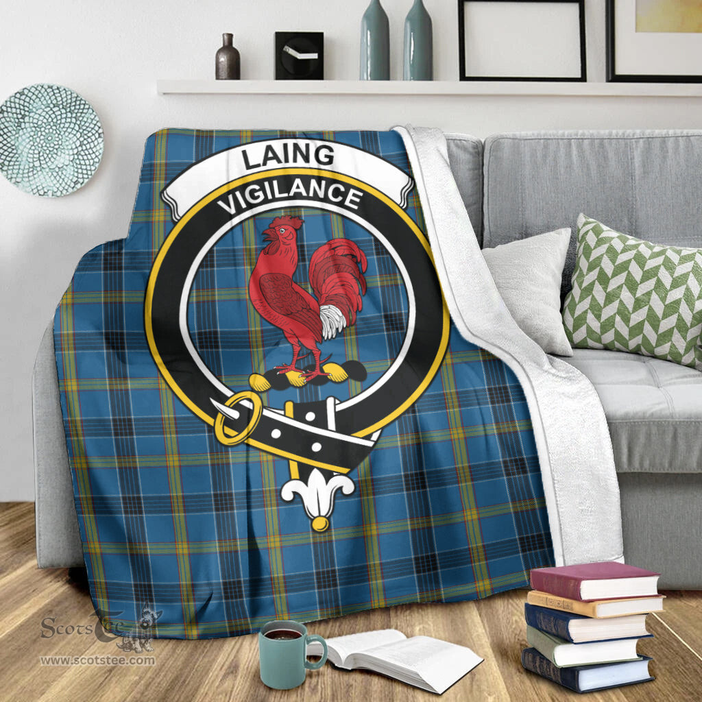 Scottish Laing Clan Tartan Blanket with Family Crest Tartan Plaid Sherpa Blanket Scottish Plaid Tartan Plaid - ScotsTee - scotstee.com