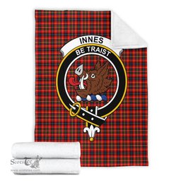 Scottish Innes Modern Clan Tartan Blanket with Family Crest Tartan Plaid Sherpa Blanket Scottish Plaid Tartan Plaid - ScotsTee - scotstee.com