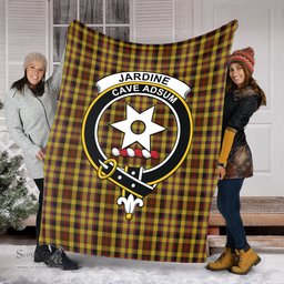 Scottish Jardine Clan Tartan Blanket with Family Crest Tartan Plaid Sherpa Blanket Scottish Plaid Tartan Plaid - ScotsTee - scotstee.com