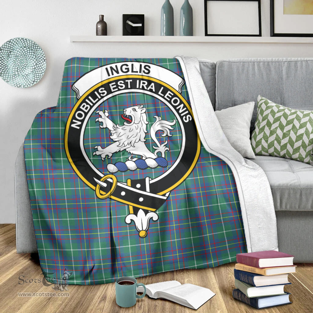 Scottish Inglis Ancient Clan Tartan Blanket with Family Crest Tartan Plaid Sherpa Blanket Scottish Plaid Tartan Plaid - ScotsTee - scotstee.com