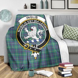 Scottish Inglis Ancient Clan Tartan Blanket with Family Crest Tartan Plaid Sherpa Blanket Scottish Plaid Tartan Plaid - ScotsTee - scotstee.com