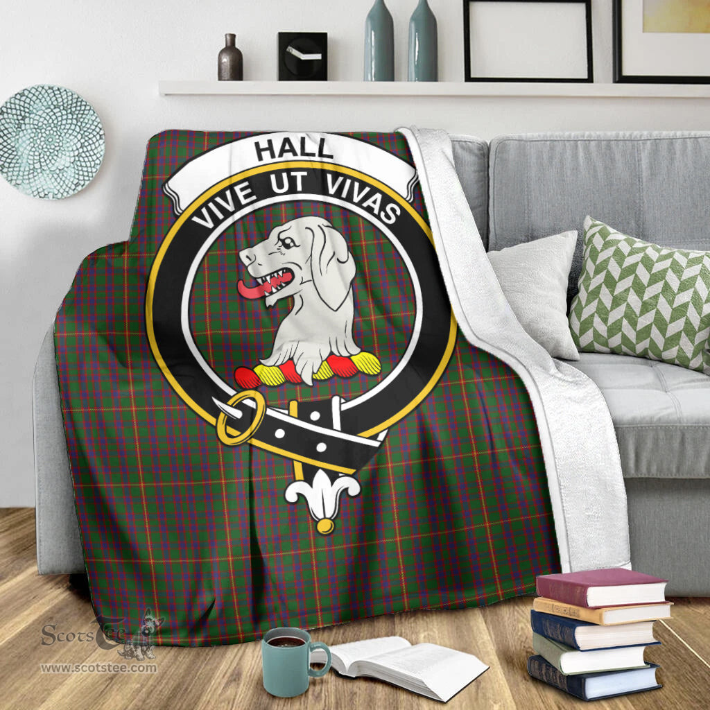 Scottish Hall Clan Tartan Blanket with Family Crest Tartan Plaid Sherpa Blanket Scottish Plaid Tartan Plaid - ScotsTee - scotstee.com