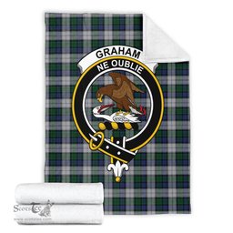 Scottish Graham Dress Clan Tartan Blanket with Family Crest Tartan Plaid Sherpa Blanket Scottish Plaid Tartan Plaid - ScotsTee - scotstee.com