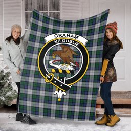 Scottish Graham Dress Clan Tartan Blanket with Family Crest Tartan Plaid Sherpa Blanket Scottish Plaid Tartan Plaid - ScotsTee - scotstee.com