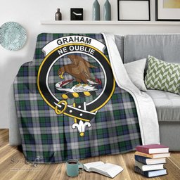 Scottish Graham Dress Clan Tartan Blanket with Family Crest Tartan Plaid Sherpa Blanket Scottish Plaid Tartan Plaid - ScotsTee - scotstee.com