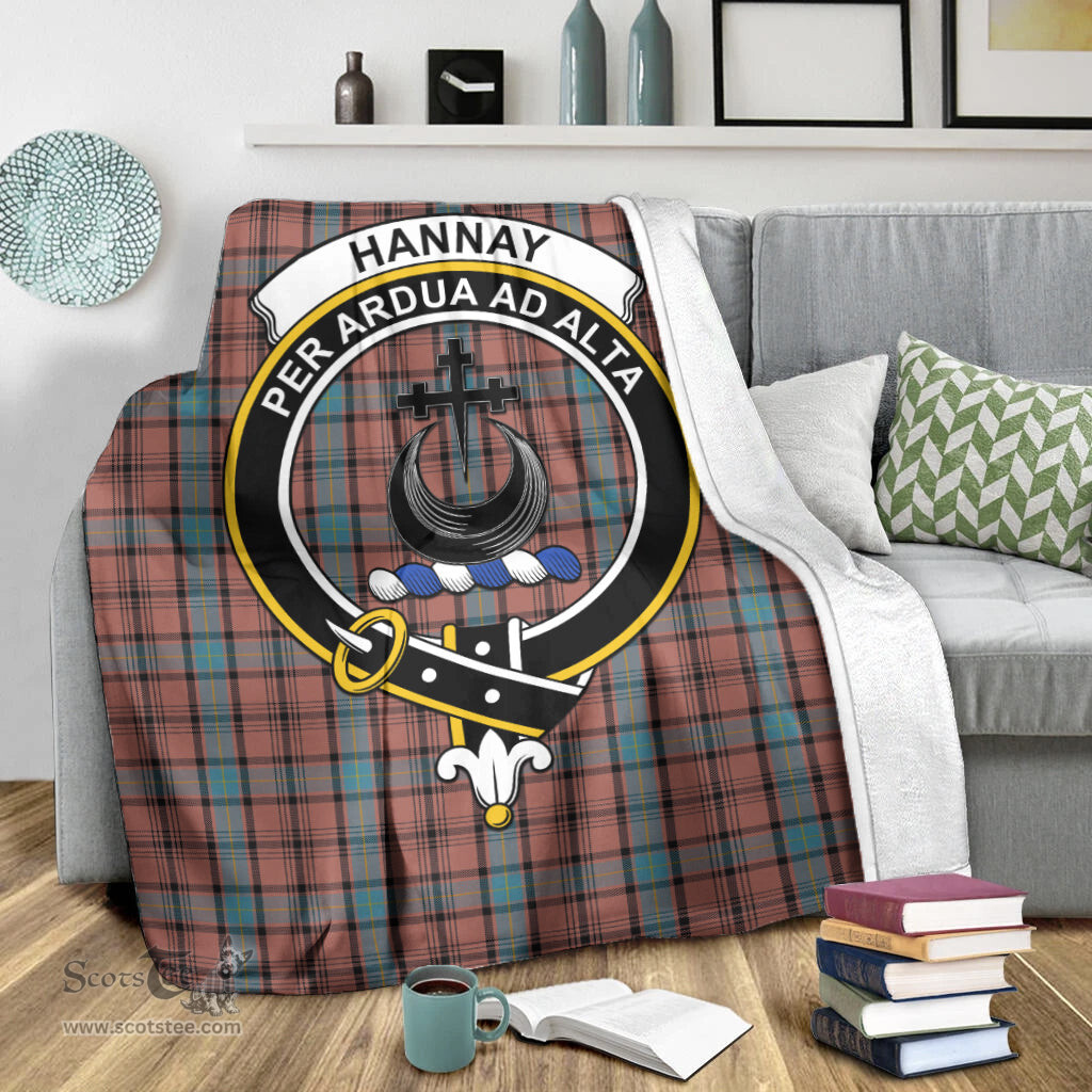 Scottish Hannay Dress Clan Tartan Blanket with Family Crest Tartan Plaid Sherpa Blanket Scottish Plaid Tartan Plaid - ScotsTee - scotstee.com
