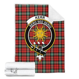 Scottish Kerr Ancient Clan Tartan Blanket with Family Crest Tartan Plaid Sherpa Blanket Scottish Plaid Tartan Plaid - ScotsTee - scotstee.com