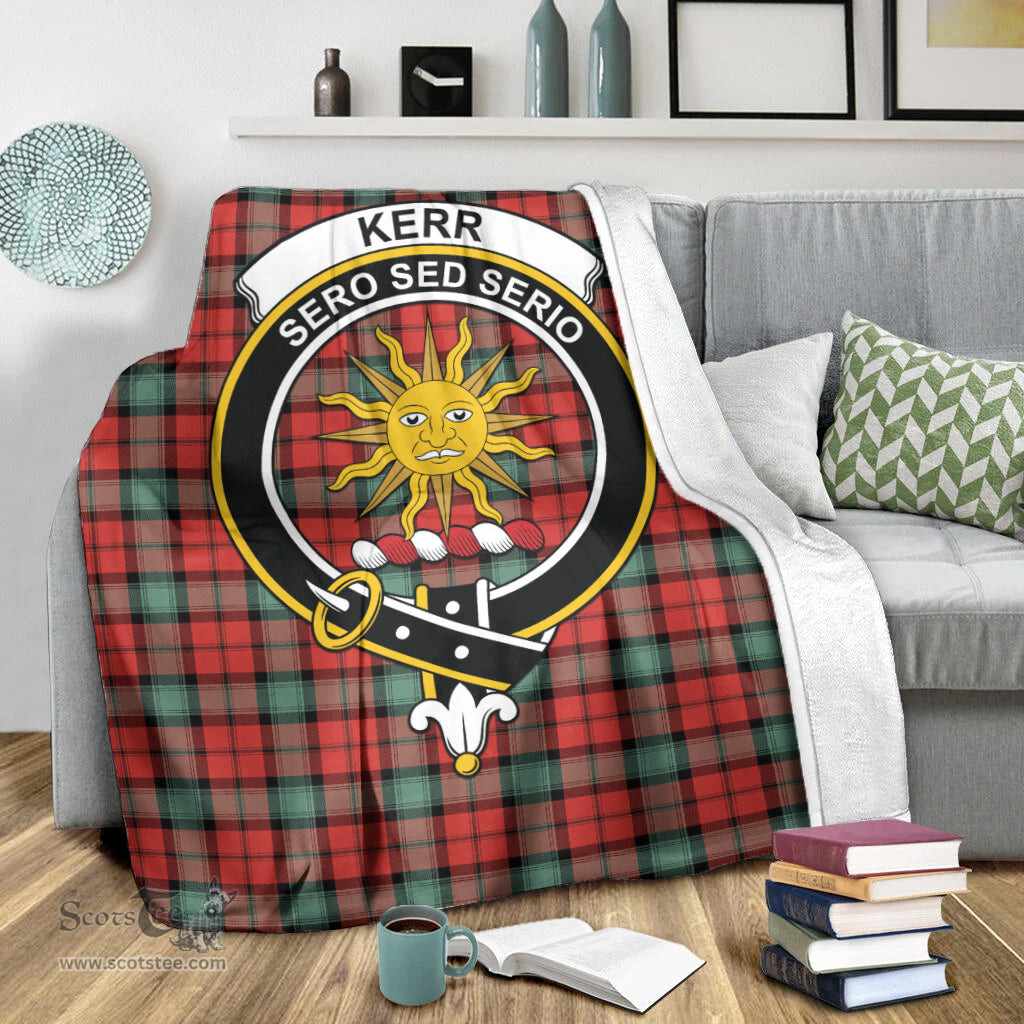 Scottish Kerr Ancient Clan Tartan Blanket with Family Crest Tartan Plaid Sherpa Blanket Scottish Plaid Tartan Plaid - ScotsTee - scotstee.com