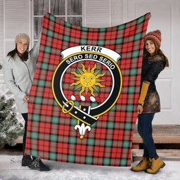 Scottish Kerr Ancient Clan Tartan Blanket with Family Crest Tartan Plaid Sherpa Blanket Scottish Plaid Tartan Plaid - ScotsTee - scotstee.com