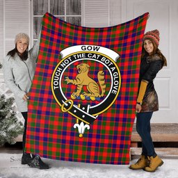 Scottish Gow Modern Clan Tartan Blanket with Family Crest Tartan Plaid Sherpa Blanket Scottish Plaid Tartan Plaid - ScotsTee - scotstee.com