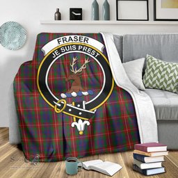 Scottish Fraser of Lovat Clan Tartan Blanket with Family Crest Tartan Plaid Sherpa Blanket Scottish Plaid Tartan Plaid - ScotsTee - scotstee.com