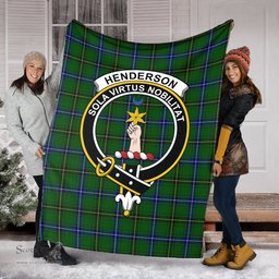 Scottish Henderson Modern Clan Tartan Blanket with Family Crest Tartan Plaid Sherpa Blanket Scottish Plaid Tartan Plaid - ScotsTee - scotstee.com