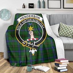 Scottish Henderson Modern Clan Tartan Blanket with Family Crest Tartan Plaid Sherpa Blanket Scottish Plaid Tartan Plaid - ScotsTee - scotstee.com