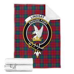 Scottish Lindsay Modern Clan Tartan Blanket with Family Crest Tartan Plaid Sherpa Blanket Scottish Plaid Tartan Plaid - ScotsTee - scotstee.com