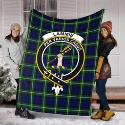 Scottish Lammie Clan Tartan Blanket with Family Crest Tartan Plaid Sherpa Blanket Scottish Plaid Tartan Plaid - ScotsTee - scotstee.com