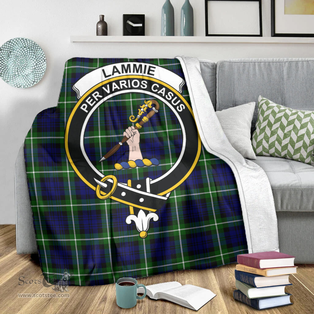 Scottish Lammie Clan Tartan Blanket with Family Crest Tartan Plaid Sherpa Blanket Scottish Plaid Tartan Plaid - ScotsTee - scotstee.com