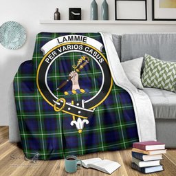 Scottish Lammie Clan Tartan Blanket with Family Crest Tartan Plaid Sherpa Blanket Scottish Plaid Tartan Plaid - ScotsTee - scotstee.com