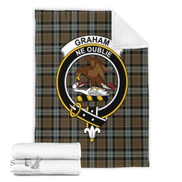 Scottish Graham of Menteith Weathered Clan Tartan Blanket with Family Crest Tartan Plaid Sherpa Blanket Scottish Plaid Tartan Plaid - ScotsTee - scotstee.com