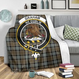 Scottish Graham of Menteith Weathered Clan Tartan Blanket with Family Crest Tartan Plaid Sherpa Blanket Scottish Plaid Tartan Plaid - ScotsTee - scotstee.com