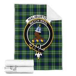 Scottish Haliburton Clan Tartan Blanket with Family Crest Tartan Plaid Sherpa Blanket Scottish Plaid Tartan Plaid - ScotsTee - scotstee.com
