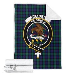 Scottish Graham of Menteith Clan Tartan Blanket with Family Crest Tartan Plaid Sherpa Blanket Scottish Plaid Tartan Plaid - ScotsTee - scotstee.com