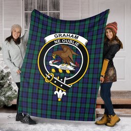 Scottish Graham of Menteith Clan Tartan Blanket with Family Crest Tartan Plaid Sherpa Blanket Scottish Plaid Tartan Plaid - ScotsTee - scotstee.com