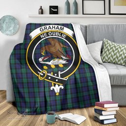 Scottish Graham of Menteith Clan Tartan Blanket with Family Crest Tartan Plaid Sherpa Blanket Scottish Plaid Tartan Plaid - ScotsTee - scotstee.com