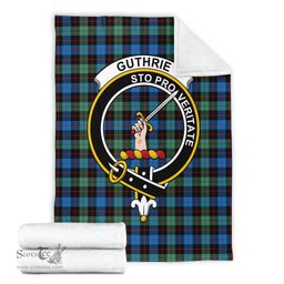 Scottish Guthrie Ancient Clan Tartan Blanket with Family Crest Tartan Plaid Sherpa Blanket Scottish Plaid Tartan Plaid - ScotsTee - scotstee.com