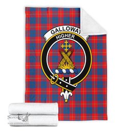 Scottish Galloway Red Clan Tartan Blanket with Family Crest Tartan Plaid Sherpa Blanket Scottish Plaid Tartan Plaid - ScotsTee - scotstee.com