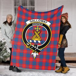 Scottish Galloway Red Clan Tartan Blanket with Family Crest Tartan Plaid Sherpa Blanket Scottish Plaid Tartan Plaid - ScotsTee - scotstee.com