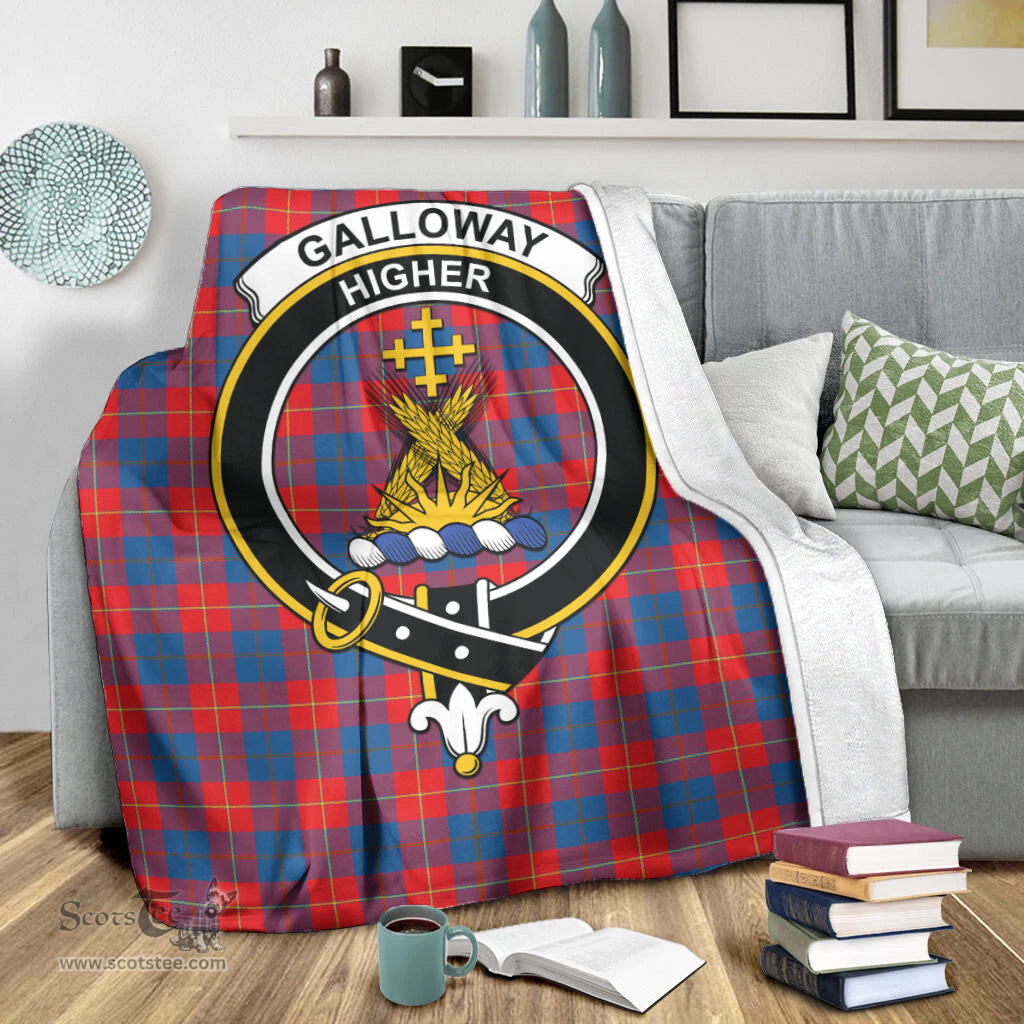 Scottish Galloway Red Clan Tartan Blanket with Family Crest Tartan Plaid Sherpa Blanket Scottish Plaid Tartan Plaid - ScotsTee - scotstee.com