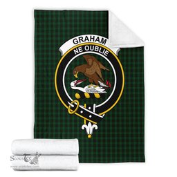 Scottish Graham Clan Tartan Blanket with Family Crest Tartan Plaid Sherpa Blanket Scottish Plaid Tartan Plaid - ScotsTee - scotstee.com