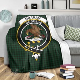 Scottish Graham Clan Tartan Blanket with Family Crest Tartan Plaid Sherpa Blanket Scottish Plaid Tartan Plaid - ScotsTee - scotstee.com