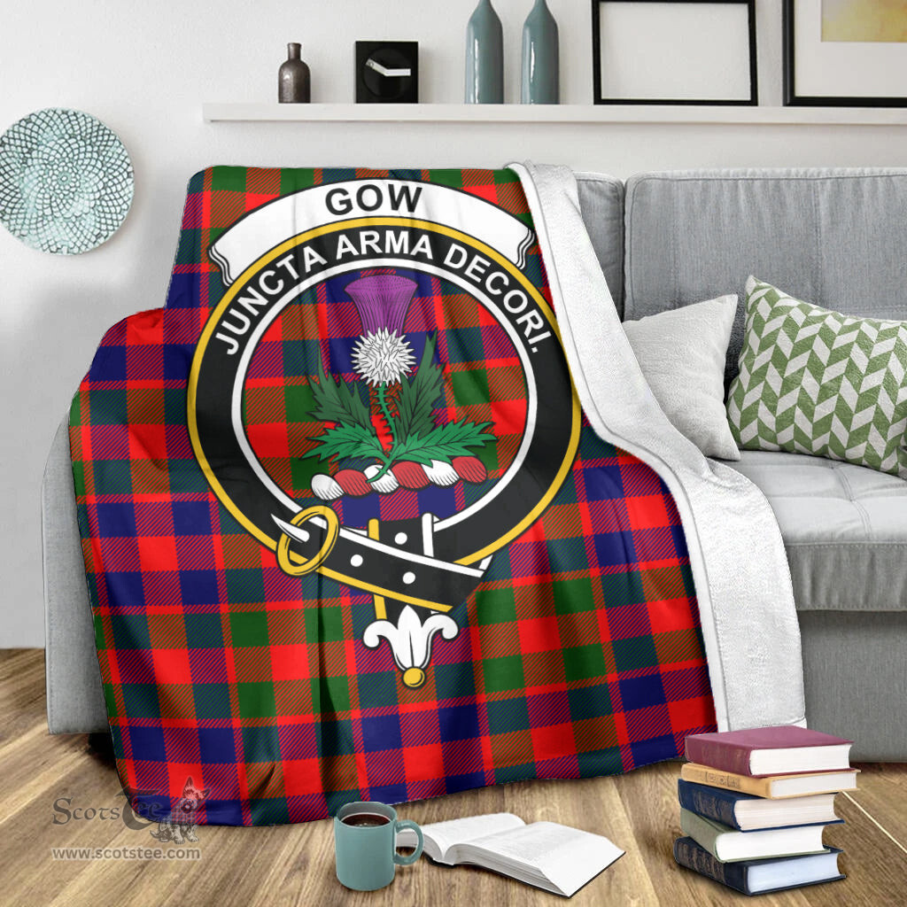 Scottish Gow of Skeoch Clan Tartan Blanket with Family Crest Tartan Plaid Sherpa Blanket Scottish Plaid Tartan Plaid - ScotsTee - scotstee.com