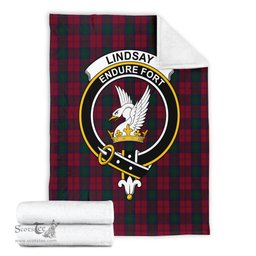 Scottish Lindsay Clan Tartan Blanket with Family Crest Tartan Plaid Sherpa Blanket Scottish Plaid Tartan Plaid - ScotsTee - scotstee.com