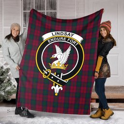 Scottish Lindsay Clan Tartan Blanket with Family Crest Tartan Plaid Sherpa Blanket Scottish Plaid Tartan Plaid - ScotsTee - scotstee.com