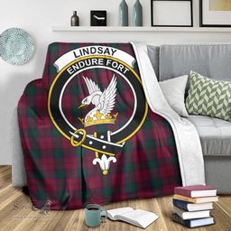 Scottish Lindsay Clan Tartan Blanket with Family Crest Tartan Plaid Sherpa Blanket Scottish Plaid Tartan Plaid - ScotsTee - scotstee.com