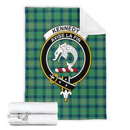 Scottish Kennedy Ancient Clan Tartan Blanket with Family Crest Tartan Plaid Sherpa Blanket Scottish Plaid Tartan Plaid - ScotsTee - scotstee.com