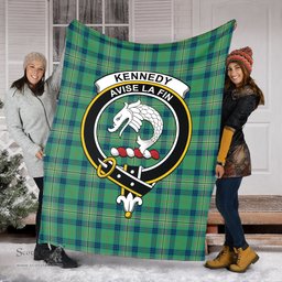 Scottish Kennedy Ancient Clan Tartan Blanket with Family Crest Tartan Plaid Sherpa Blanket Scottish Plaid Tartan Plaid - ScotsTee - scotstee.com
