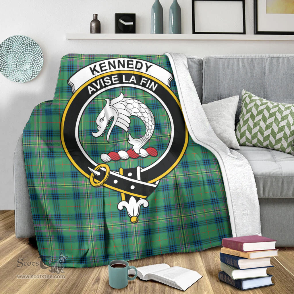 Scottish Kennedy Ancient Clan Tartan Blanket with Family Crest Tartan Plaid Sherpa Blanket Scottish Plaid Tartan Plaid - ScotsTee - scotstee.com