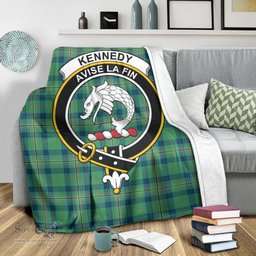 Scottish Kennedy Ancient Clan Tartan Blanket with Family Crest Tartan Plaid Sherpa Blanket Scottish Plaid Tartan Plaid - ScotsTee - scotstee.com