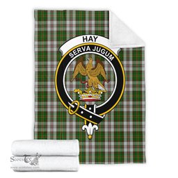 Scottish Hay White Dress Clan Tartan Blanket with Family Crest Tartan Plaid Sherpa Blanket Scottish Plaid Tartan Plaid - ScotsTee - scotstee.com