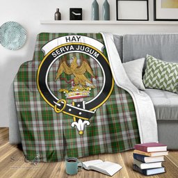 Scottish Hay White Dress Clan Tartan Blanket with Family Crest Tartan Plaid Sherpa Blanket Scottish Plaid Tartan Plaid - ScotsTee - scotstee.com