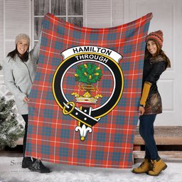 Scottish Hamilton Ancient Clan Tartan Blanket with Family Crest Tartan Plaid Sherpa Blanket Scottish Plaid Tartan Plaid - ScotsTee - scotstee.com