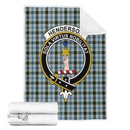 Scottish Henderson Dress Clan Tartan Blanket with Family Crest Tartan Plaid Sherpa Blanket Scottish Plaid Tartan Plaid - ScotsTee - scotstee.com
