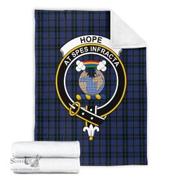 Scottish Hope (Vere-Weir) Clan Tartan Blanket with Family Crest Tartan Plaid Sherpa Blanket Scottish Plaid Tartan Plaid - ScotsTee - scotstee.com